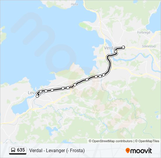 635 bus Line Map