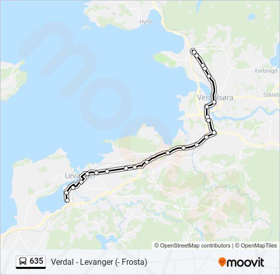 635 bus Line Map