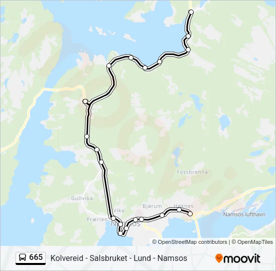 665 Bus Line Map