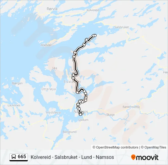 665 Bus Line Map