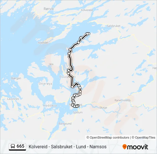 665 Bus Line Map