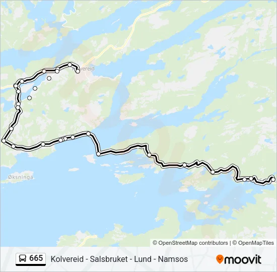 665 Bus Line Map