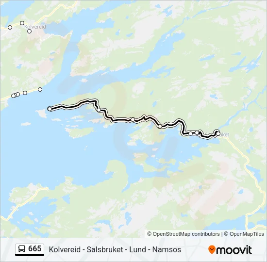665 Bus Line Map