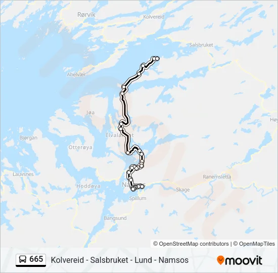 665 Bus Line Map