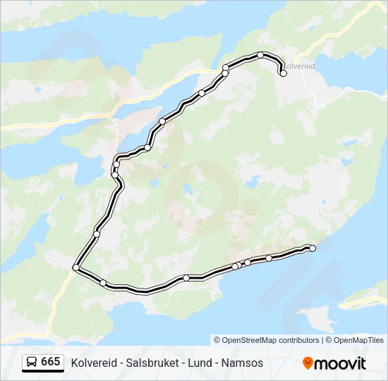 665 Bus Line Map