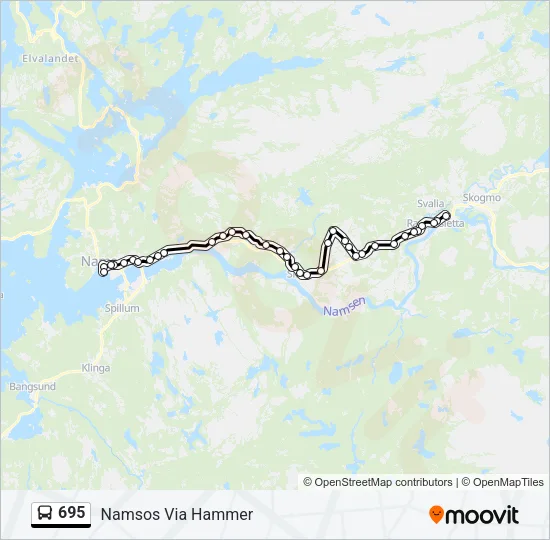695 Bus Line Map
