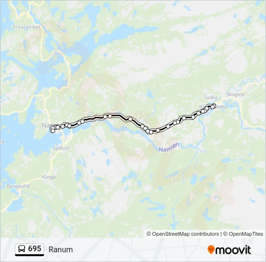 695 Bus Line Map
