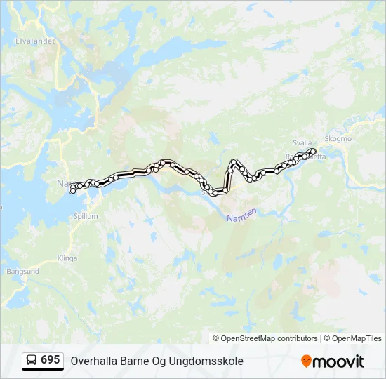 695 Bus Line Map