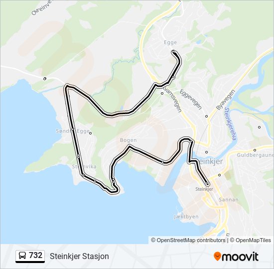 732 bus Line Map