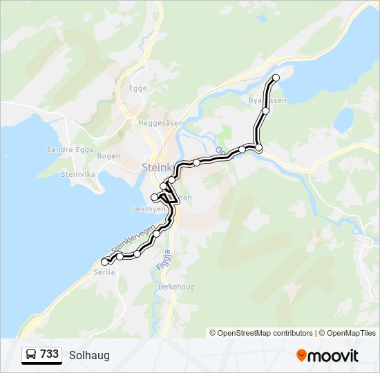 733 bus Line Map