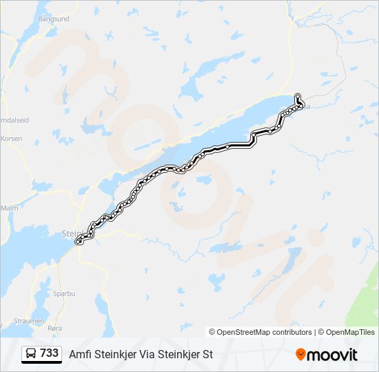 733 bus Line Map