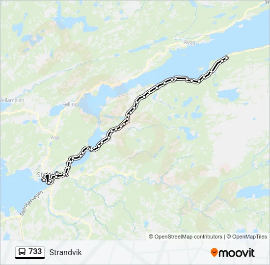 733 Bus Line Map