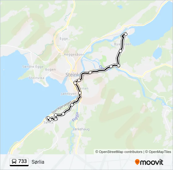 733 Bus Line Map