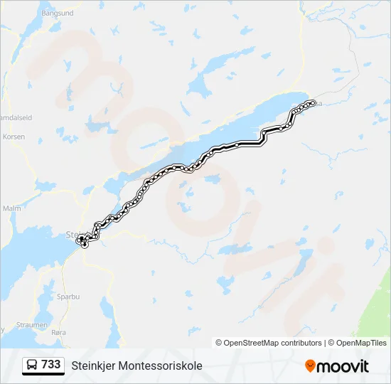 733 Bus Line Map