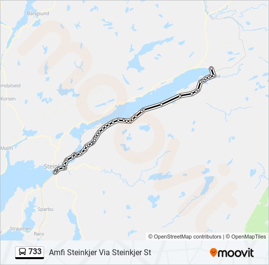 733 bus Line Map