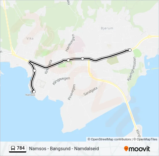 784 Bus Line Map