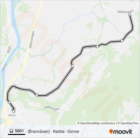 5001 bus Line Map