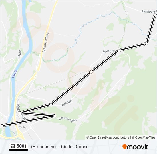 5001 bus Line Map