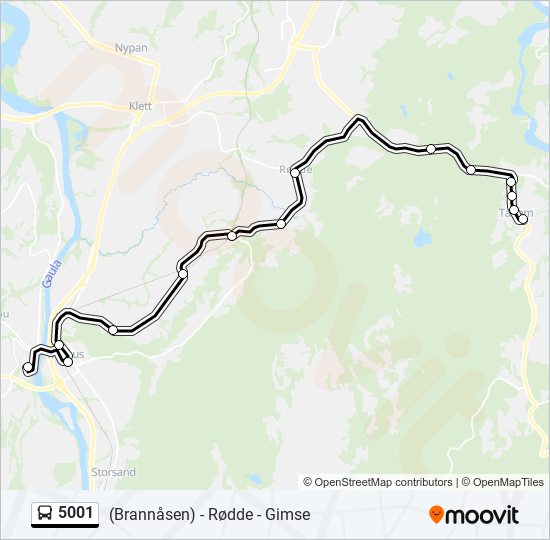 5001 bus Line Map