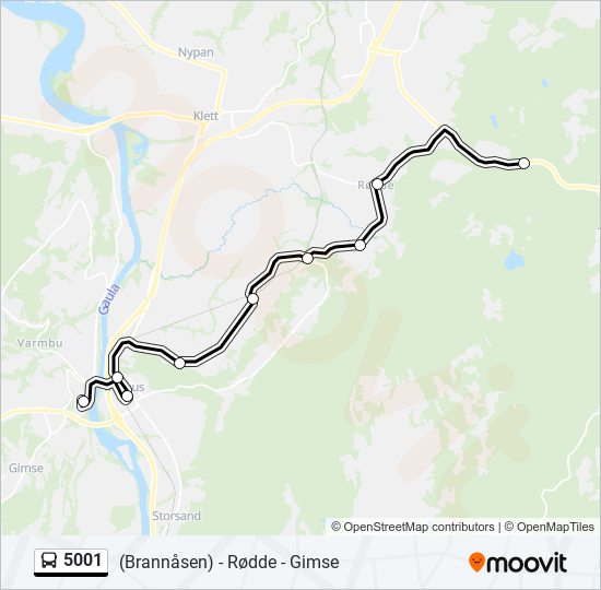 5001 bus Line Map