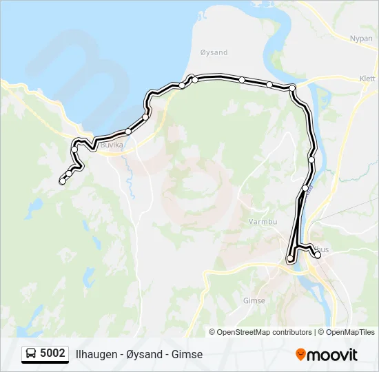 5002 Bus Line Map