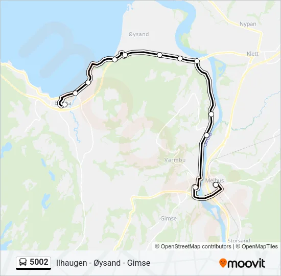 5002 Bus Line Map