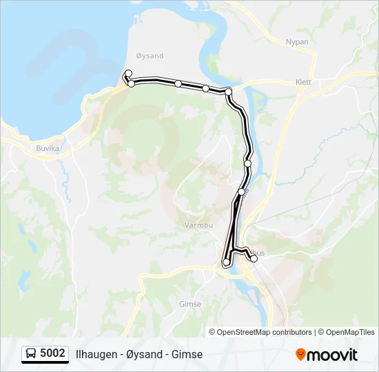 5002 Bus Line Map