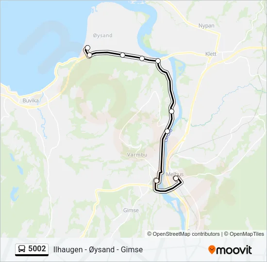 5002 Bus Line Map