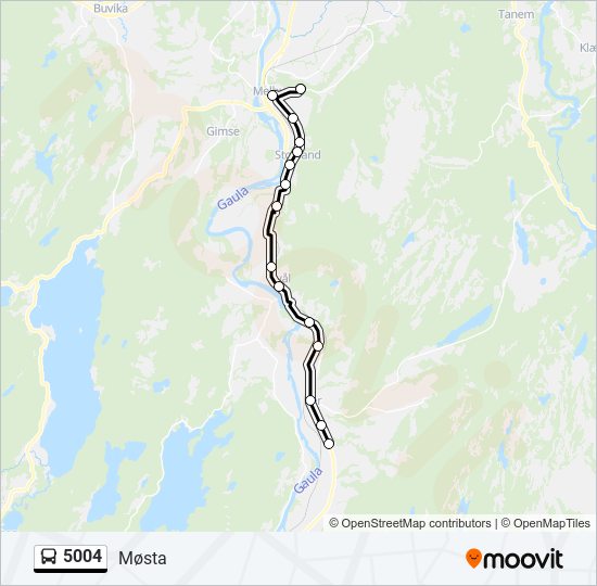 5004 bus Line Map