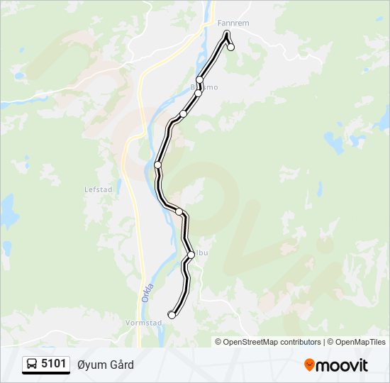 5101 bus Line Map