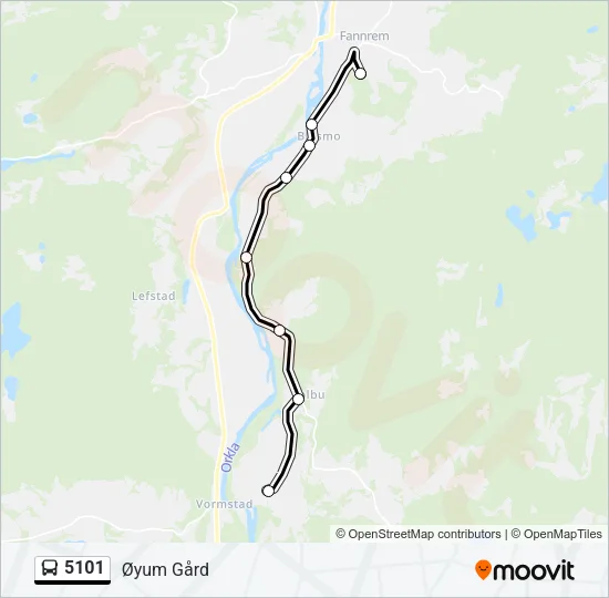 5101 Bus Line Map