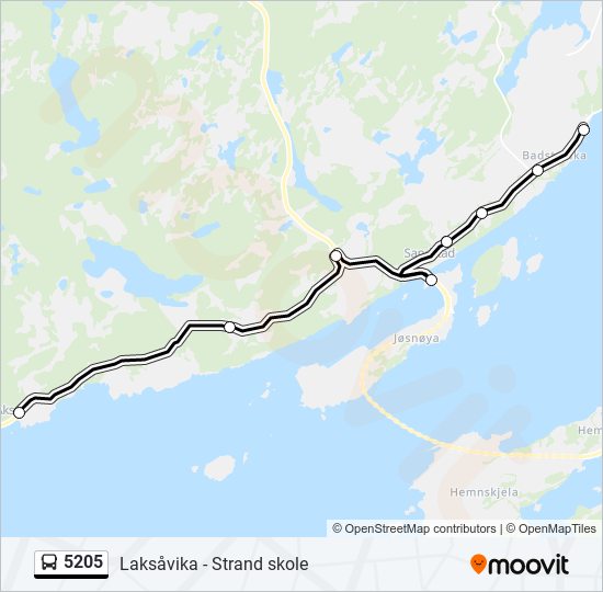 5205 bus Line Map