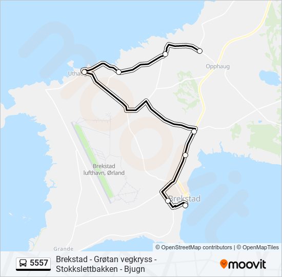 5557 bus Line Map