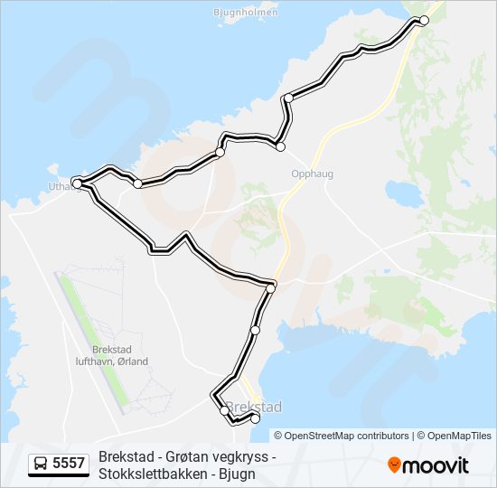 5557 bus Line Map