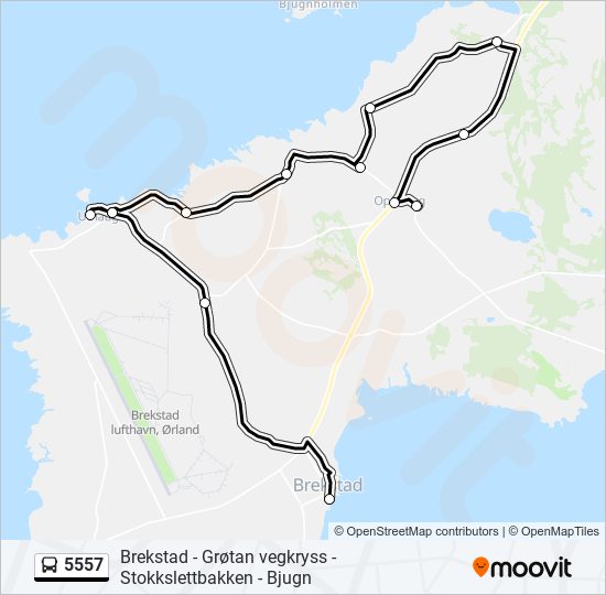 5557 bus Line Map