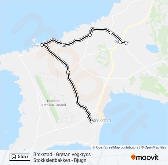 5557 bus Line Map