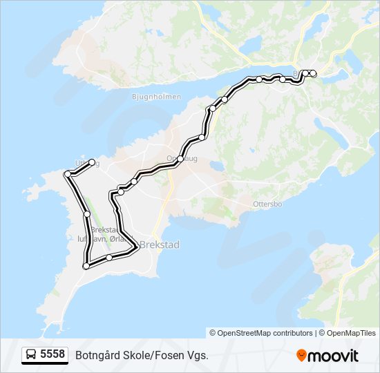 5558 bus Line Map