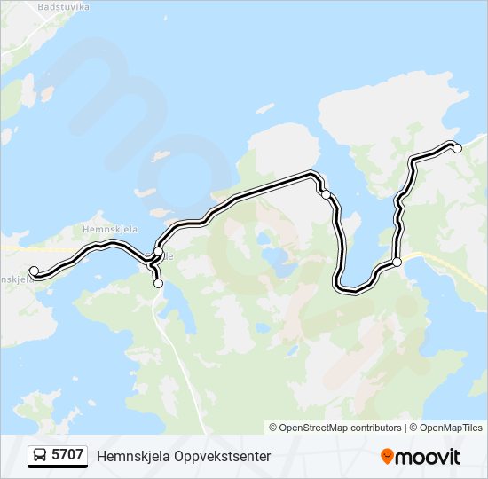 5707 bus Line Map