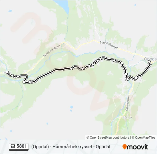 5801 Bus Line Map