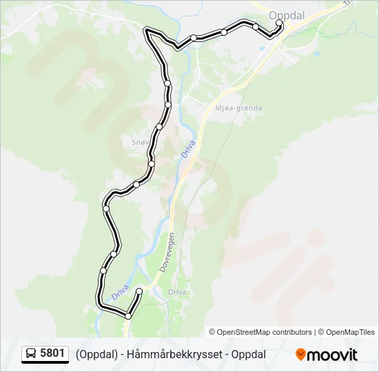 5801 Bus Line Map