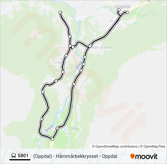 5801 Bus Line Map