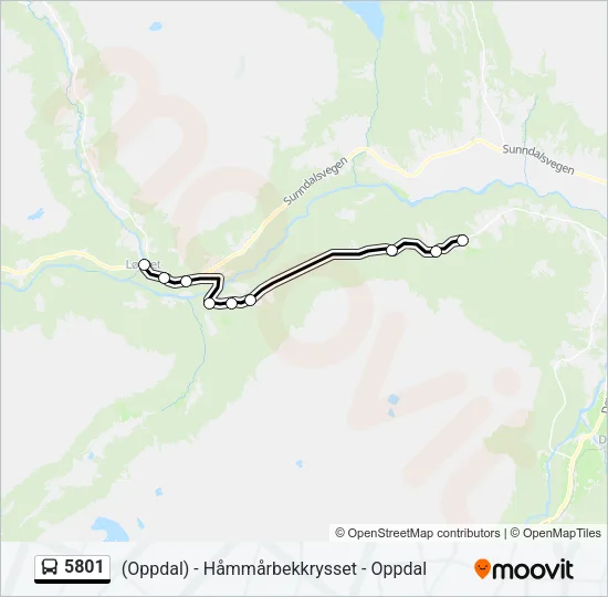 5801 Bus Line Map