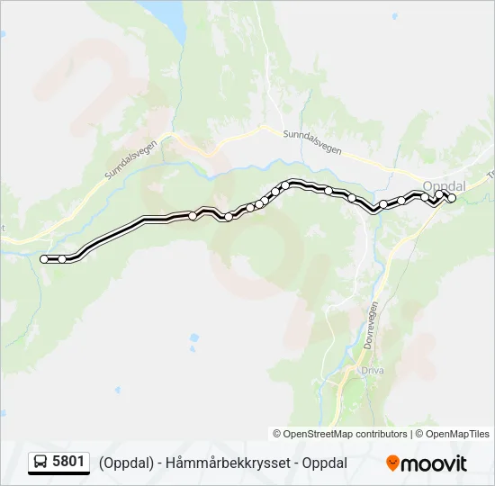5801 Bus Line Map