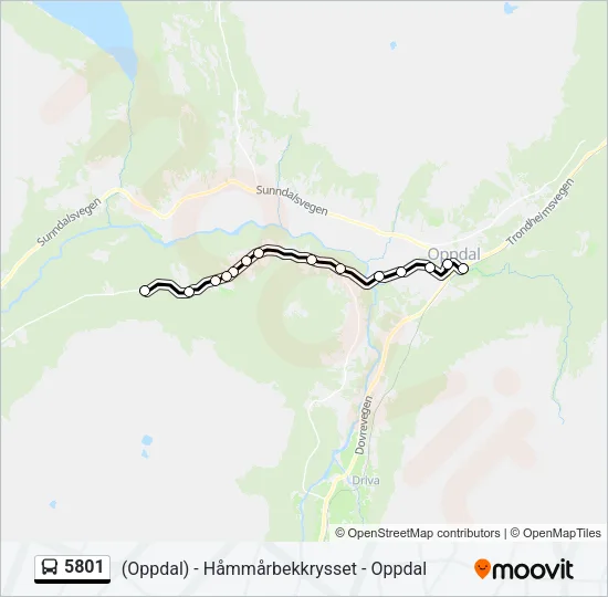 5801 Bus Line Map