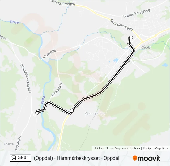 5801 Bus Line Map