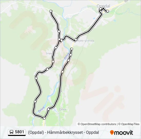 5801 Bus Line Map