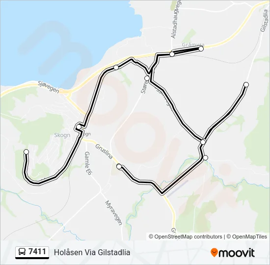 7411 Bus Line Map