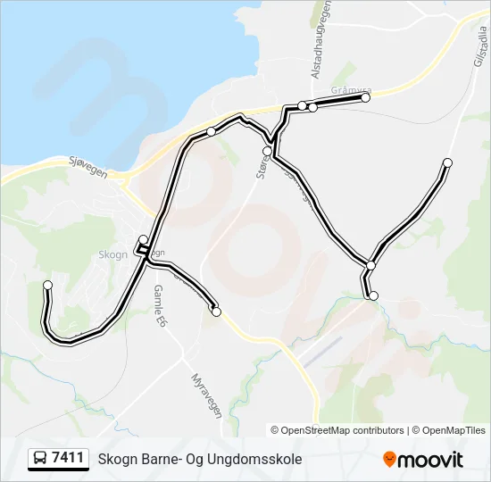 7411 Bus Line Map