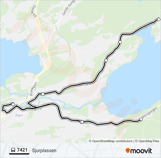 7421 bus Line Map