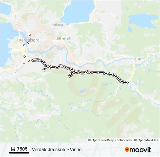7505 Bus Line Map
